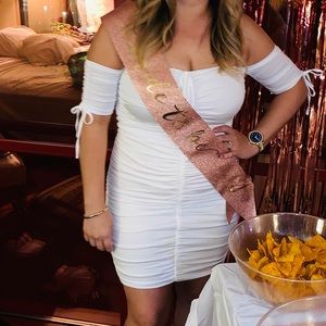 White dress.  Worn once.